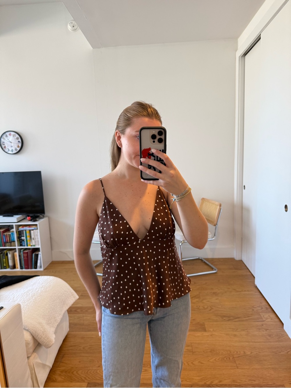 Anthropologie Clara Scarf Neck Cami brown